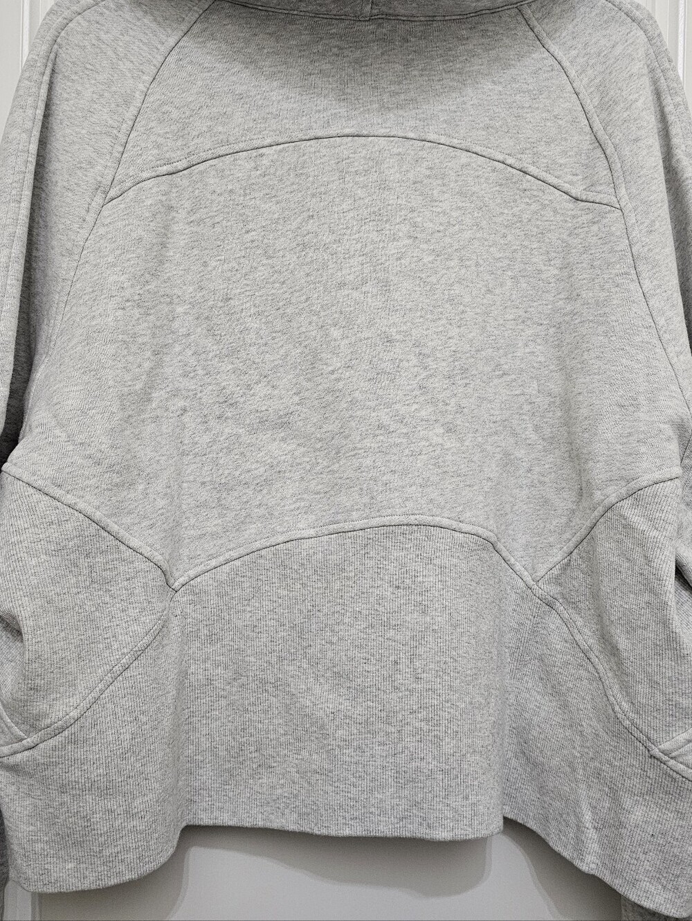 lululemon Scuba Oversized Light Gray Half-Zip Hooded Sweatshirt Size M/L - Picture 10 of 15